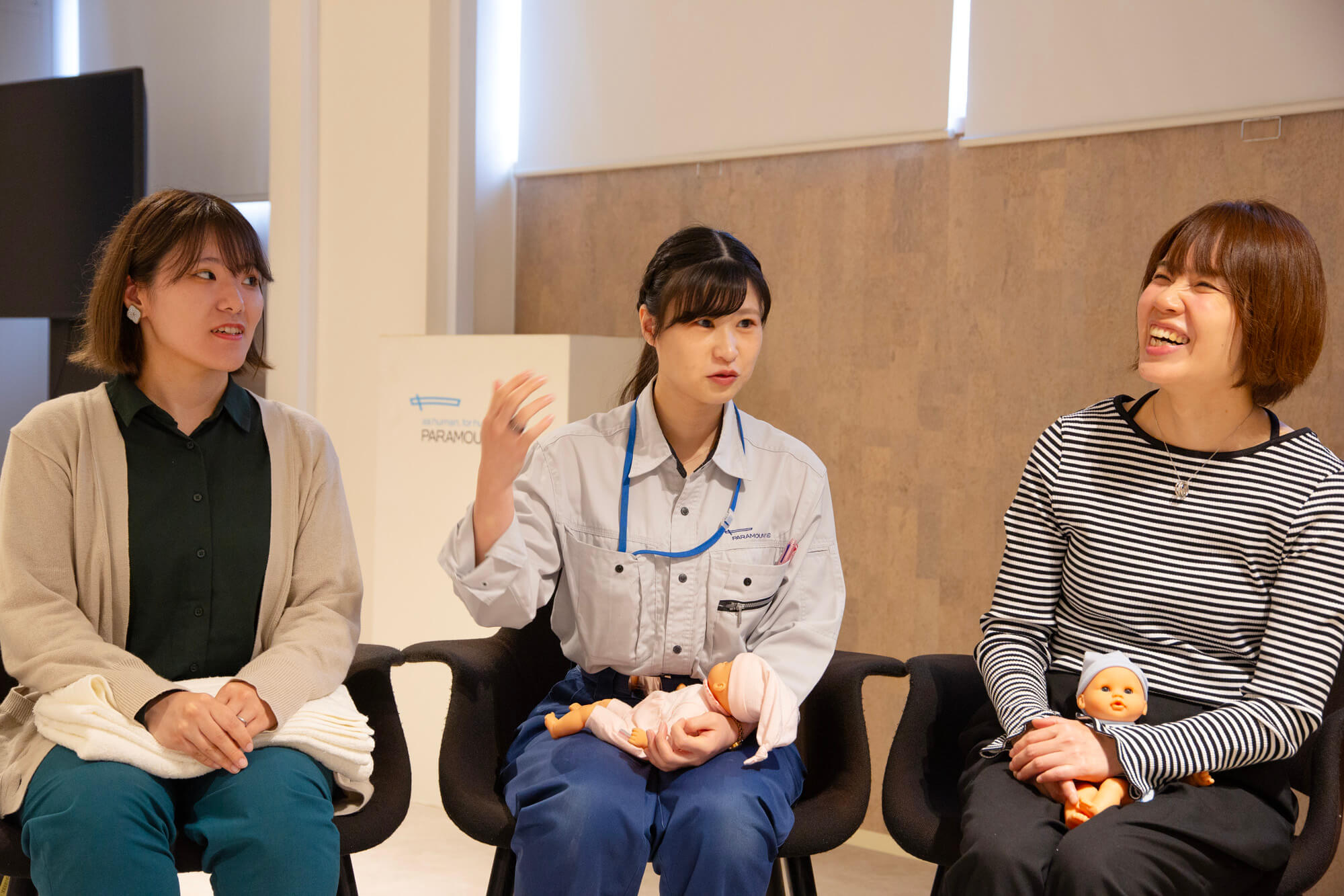 エピソードを語る片山さん、藤野さん、下田平さん